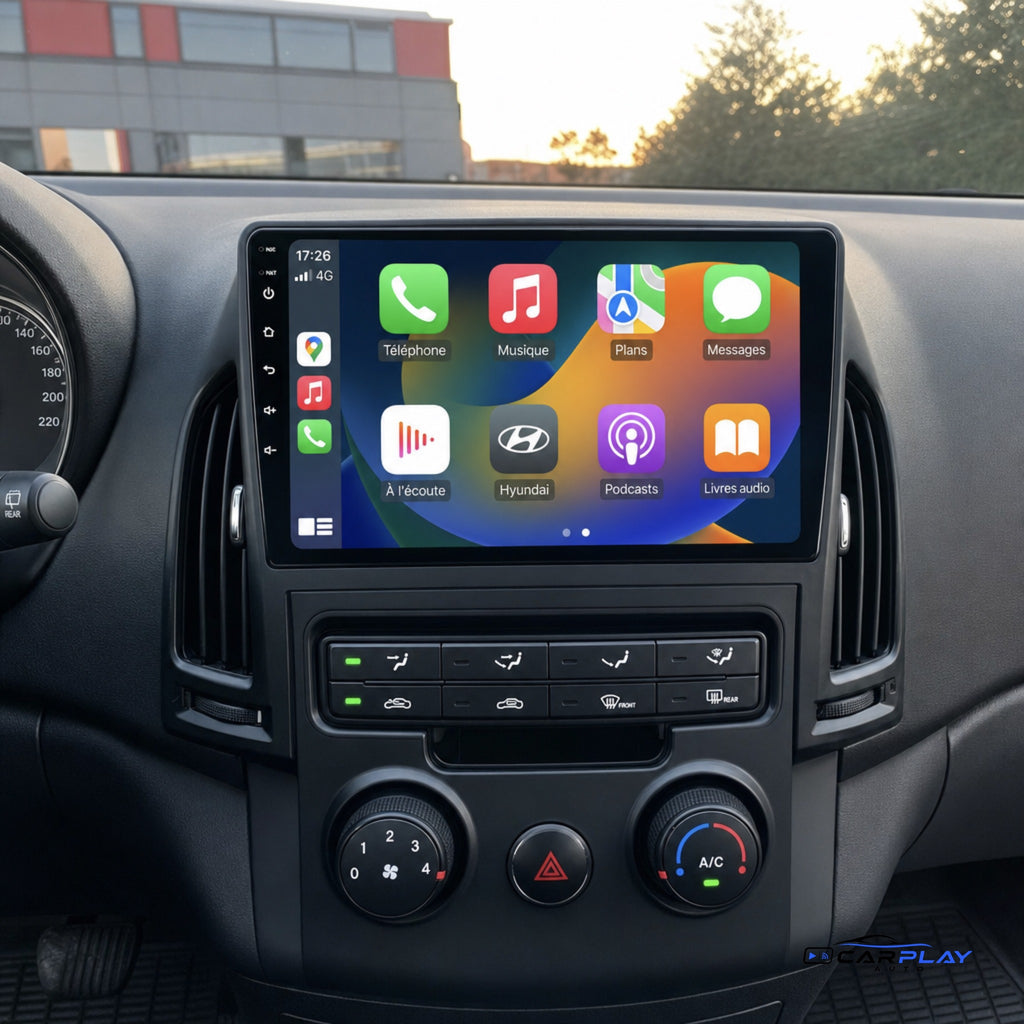 Écran CarPlay compatible avec Hyundai i30 [2006-2011] - Clim. manuelle