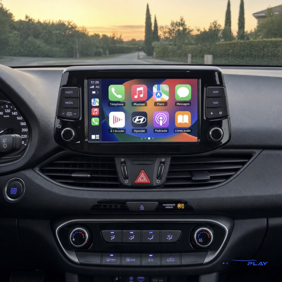 Écran CarPlay compatible avec Hyundai i30 [2017-2019]