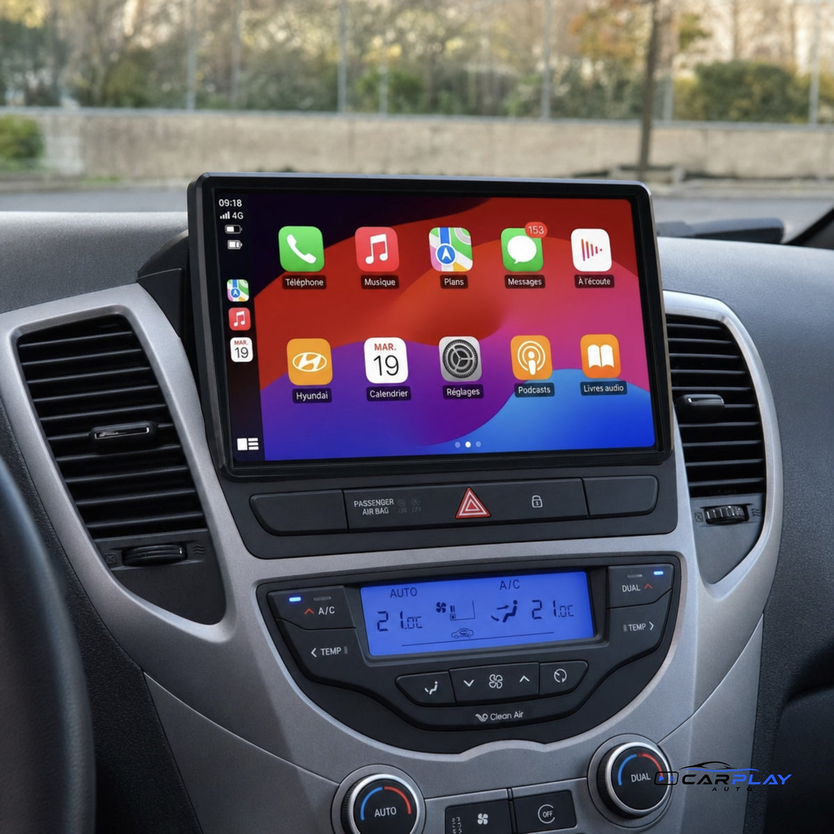 Écran CarPlay compatible avec Hyundai iX20 [2010-2023] - Climatisation automatique