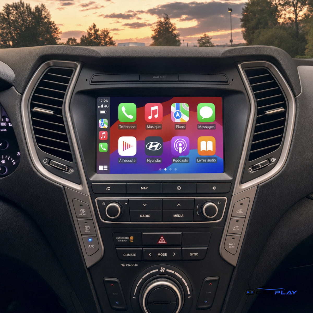 Écran CarPlay compatible avec Hyundai Santa Fe [2013-2017]