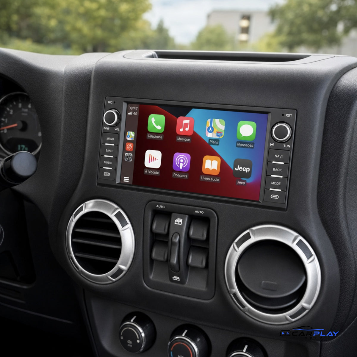 Écran CarPlay compatible avec Jeep Grand Cherokee [2008-2010]