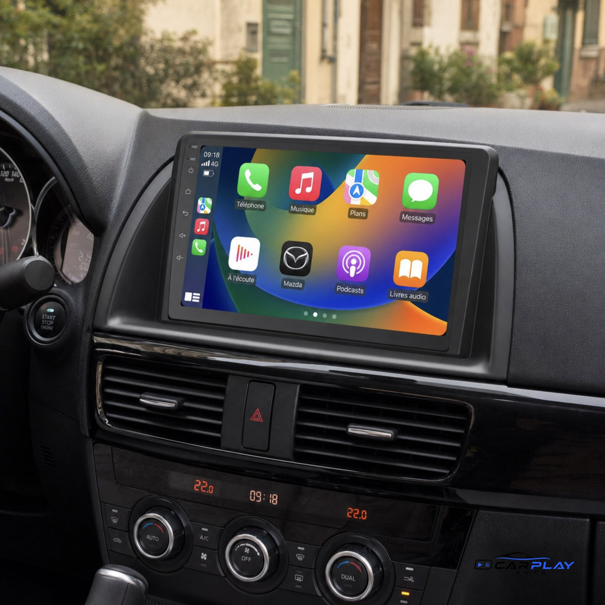 Écran CarPlay compatible avec Mazda CX-5 [2012-2015] - Type B (GPS d'origine, boutons latéraux)
