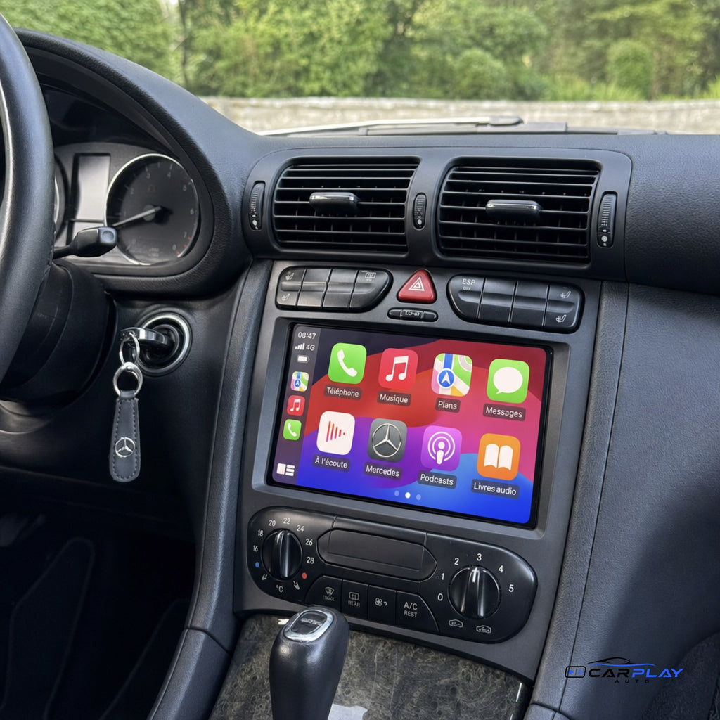 Écran CarPlay compatible avec Mercedes Classe C / CLK [2000-2005] - Noir - Type C