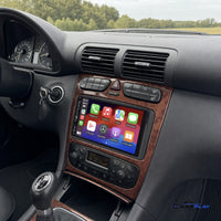 Écran CarPlay compatible avec Mercedes Classe C / CLK [2000-2005] Style bois - Type B