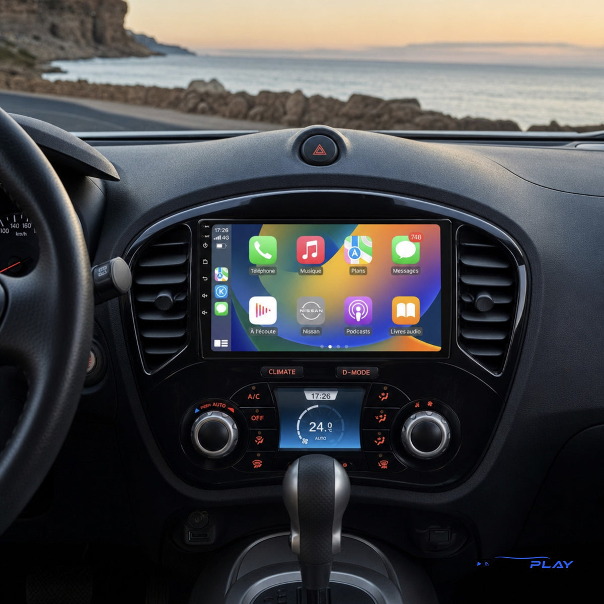 Écran CarPlay compatible avec Nissan Juke [2010-2014] - Avec GPS d'origine