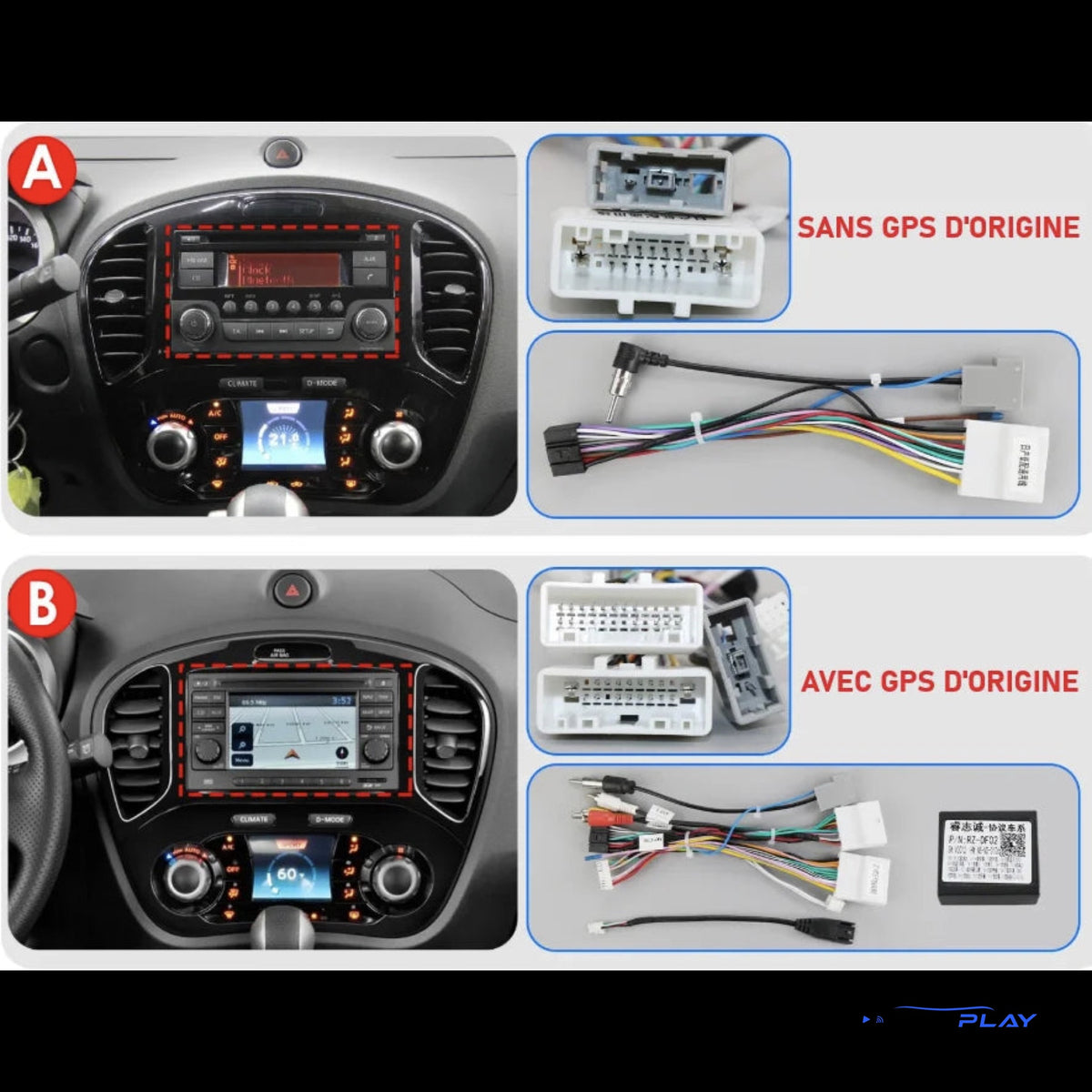 Écran CarPlay compatible avec Nissan Juke [2010-2014] - Sans GPS d'origine