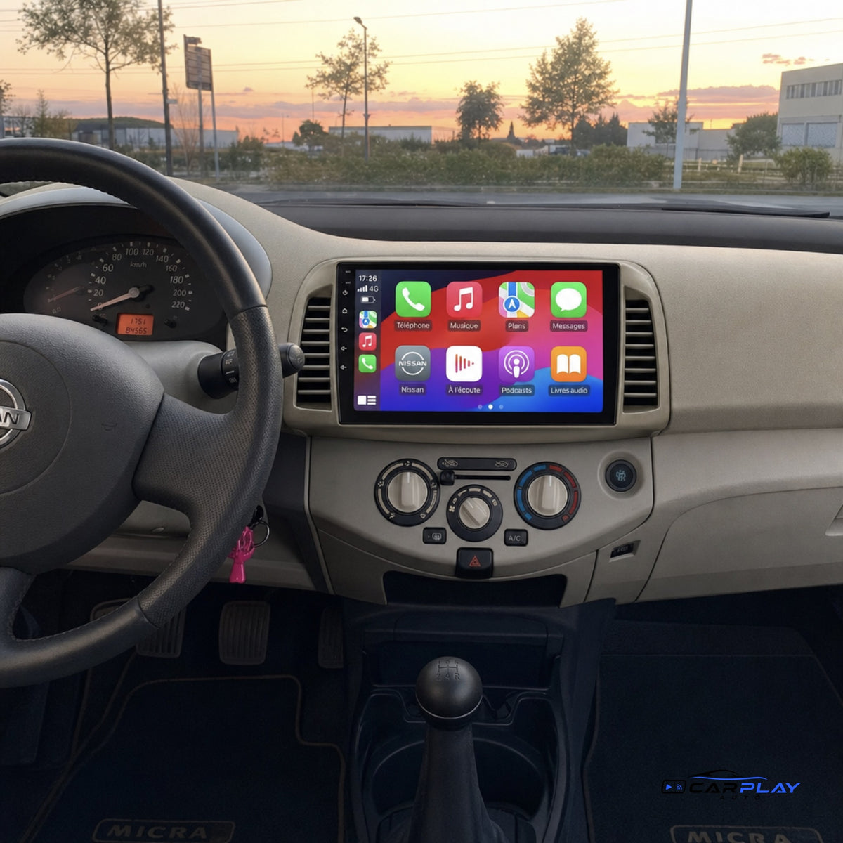 Écran CarPlay compatible avec Nissan Micra [2002-2010]