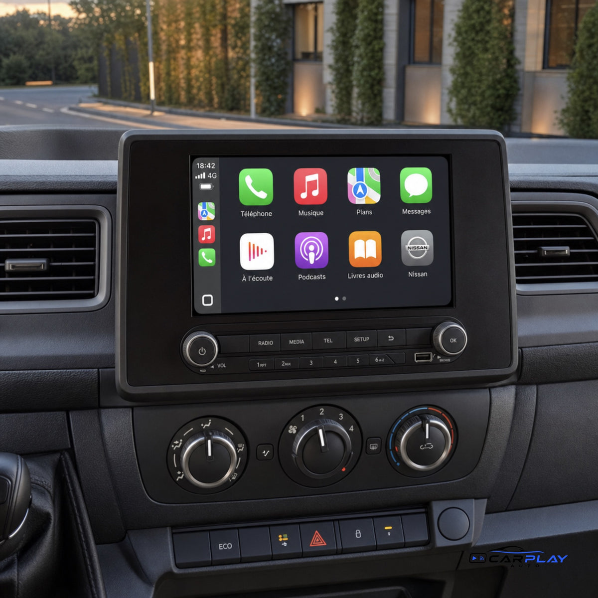 Écran CarPlay compatible avec Nissan NV400 [2010-2021]