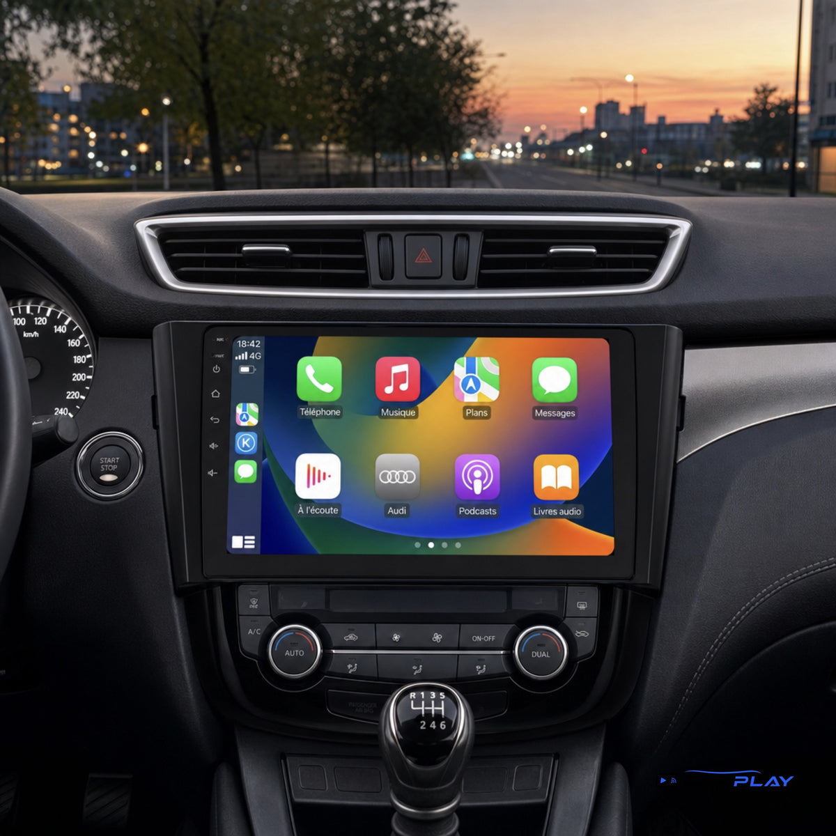 Écran CarPlay compatible avec Nissan Qashqai [2013-2017] - Audio Bose/Classique + Caméra 360° d'origine