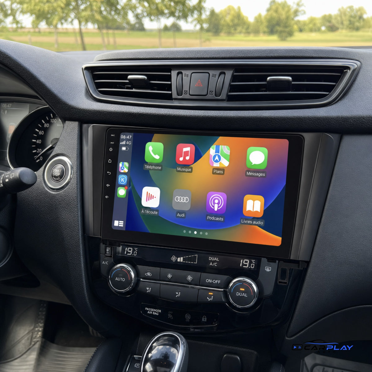 Écran CarPlay compatible avec Nissan Qashqai [2013-2017] - Audio classique - Sans caméra d'origine