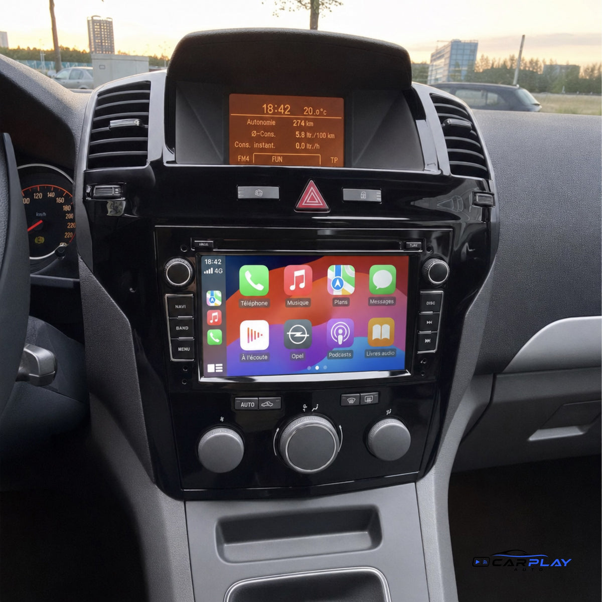 Écran CarPlay compatible avec Opel Meriva A [2003-2011]