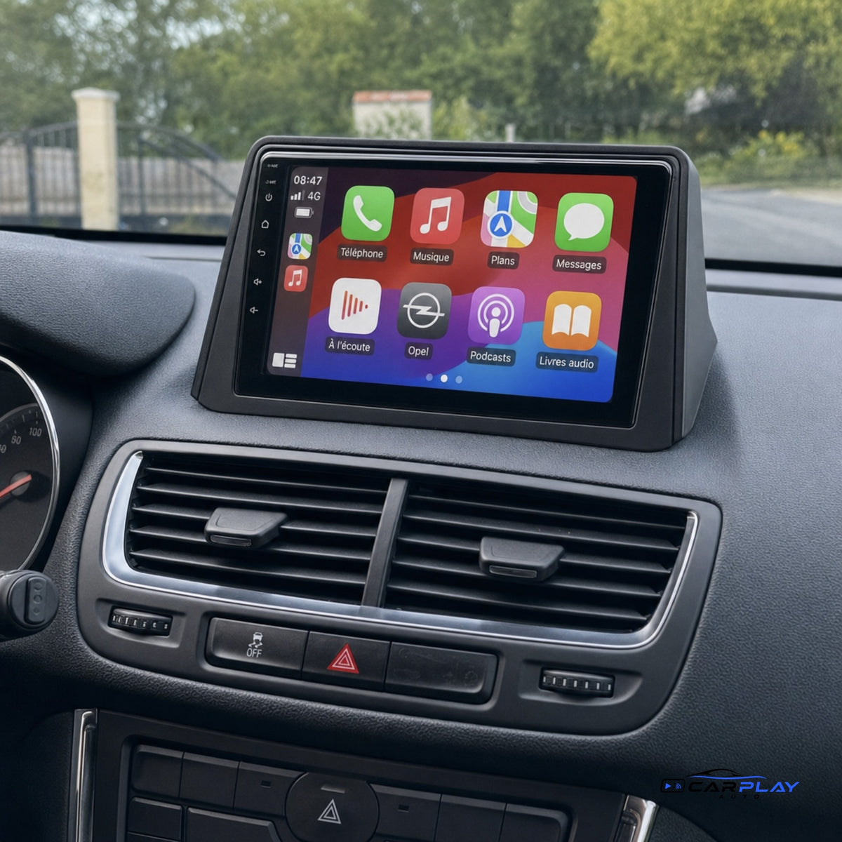 Écran CarPlay compatible avec Opel MOKKA [2012-2016] - Aérations carrées