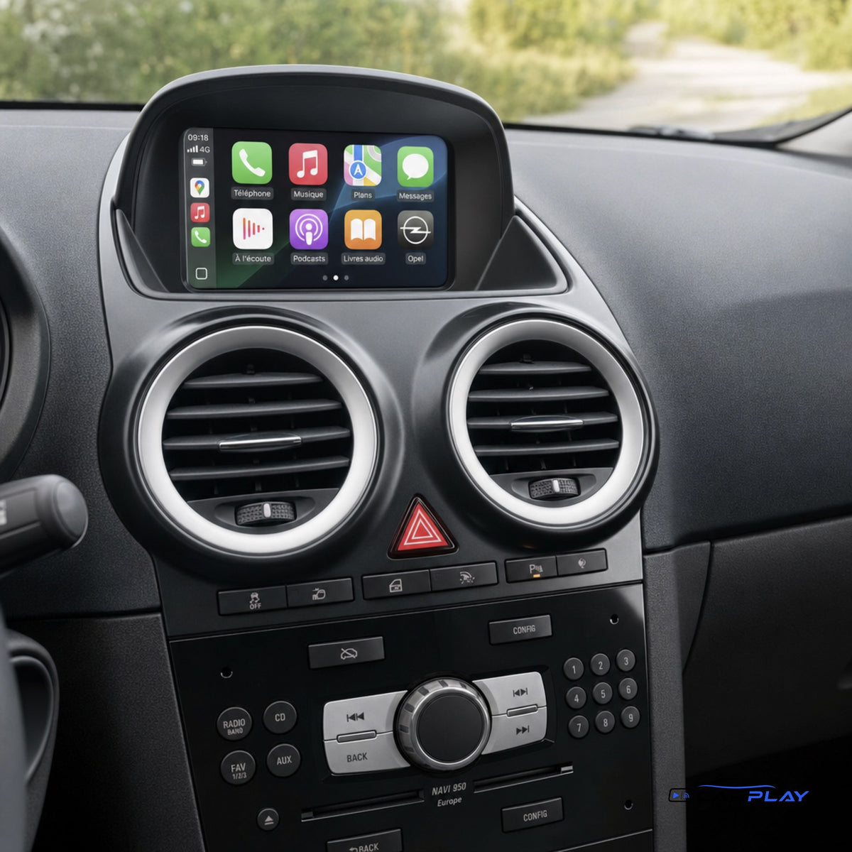 Écran CarPlay compatible avec Opel Mokka [2012-2016] - Aérations rondes