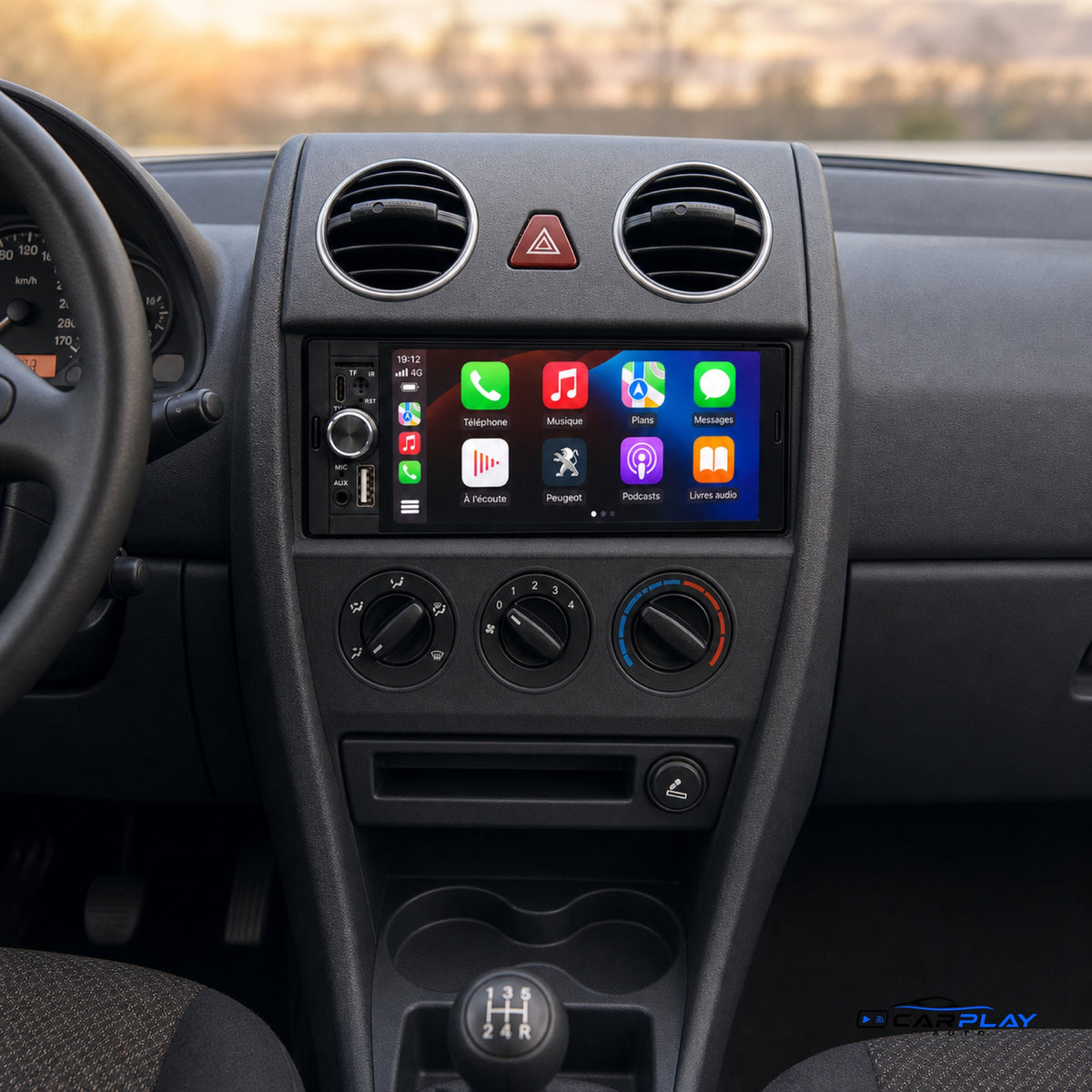 Écran CarPlay compatible avec Peugeot 1007 [2004-2011]