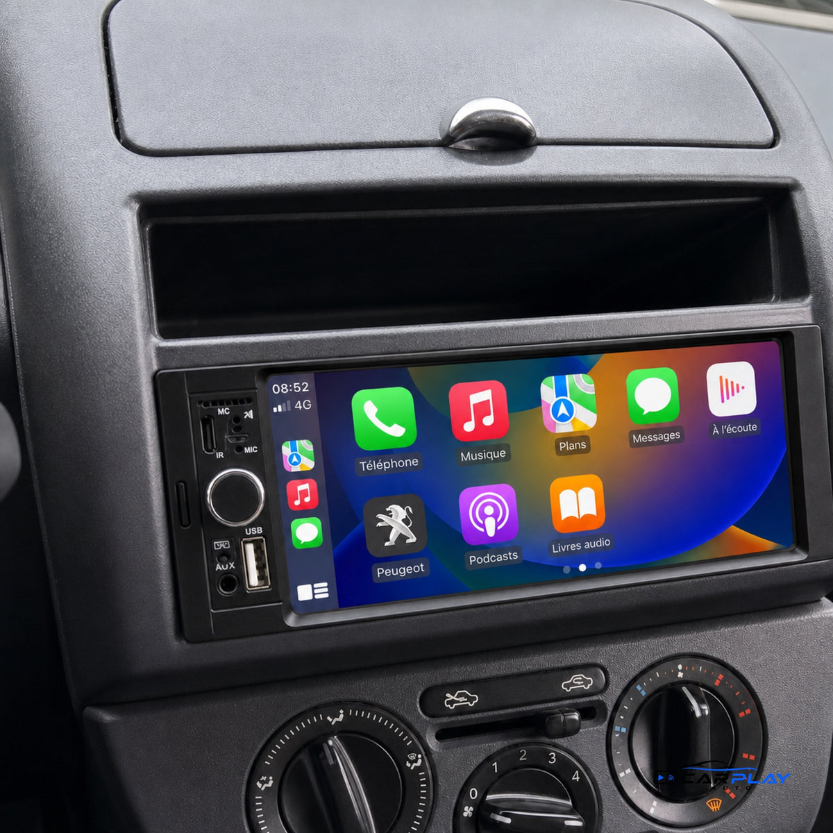 Écran CarPlay compatible avec Peugeot 106 [1991-2003]