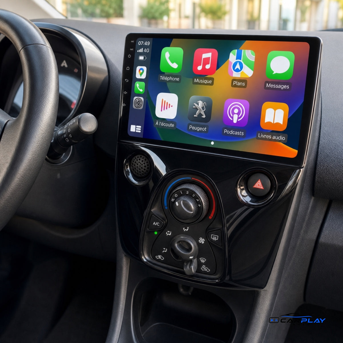 Écran CarPlay compatible avec Peugeot 108 [2014-2021]