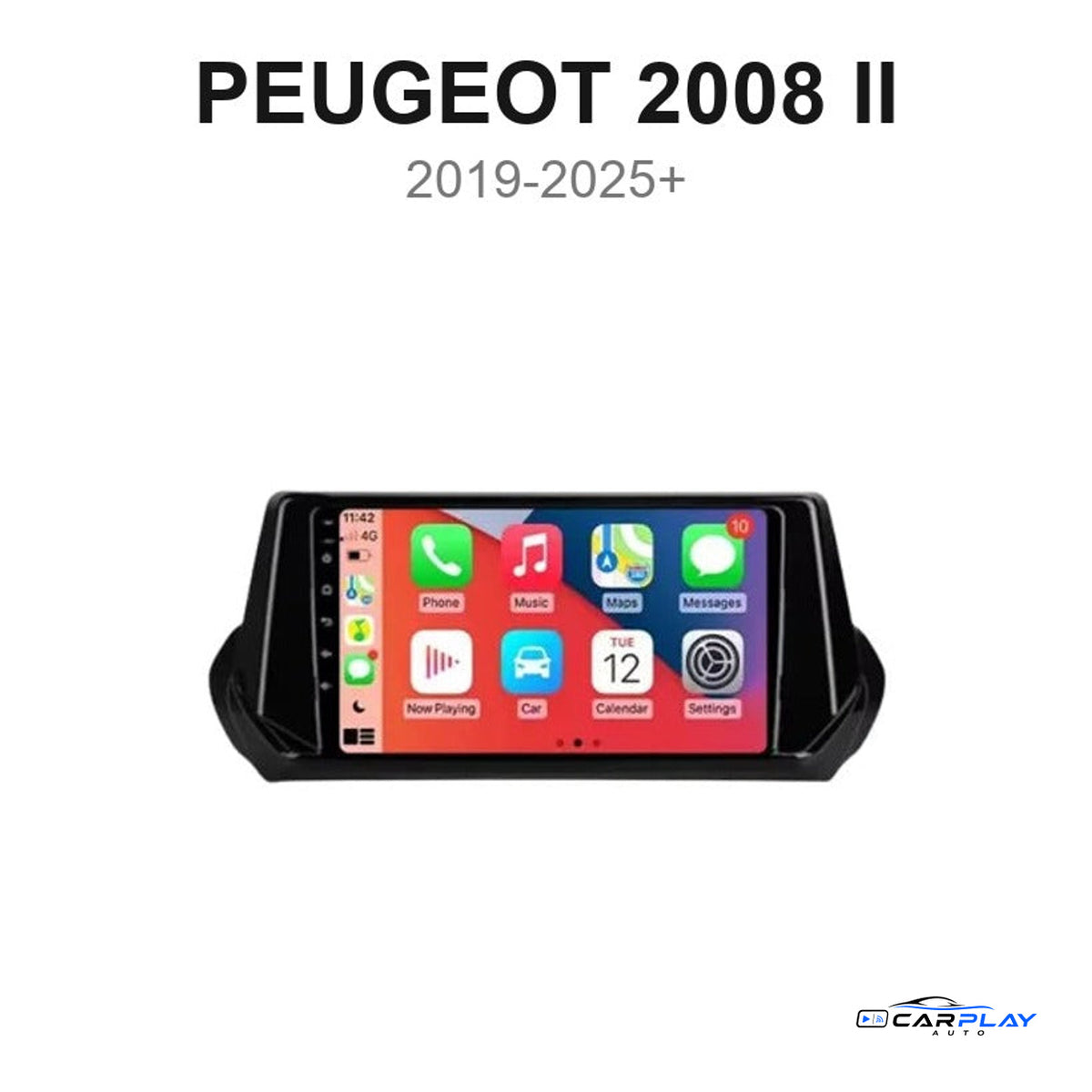 Écran CarPlay compatible avec Peugeot 2008 II [2019-2025+]