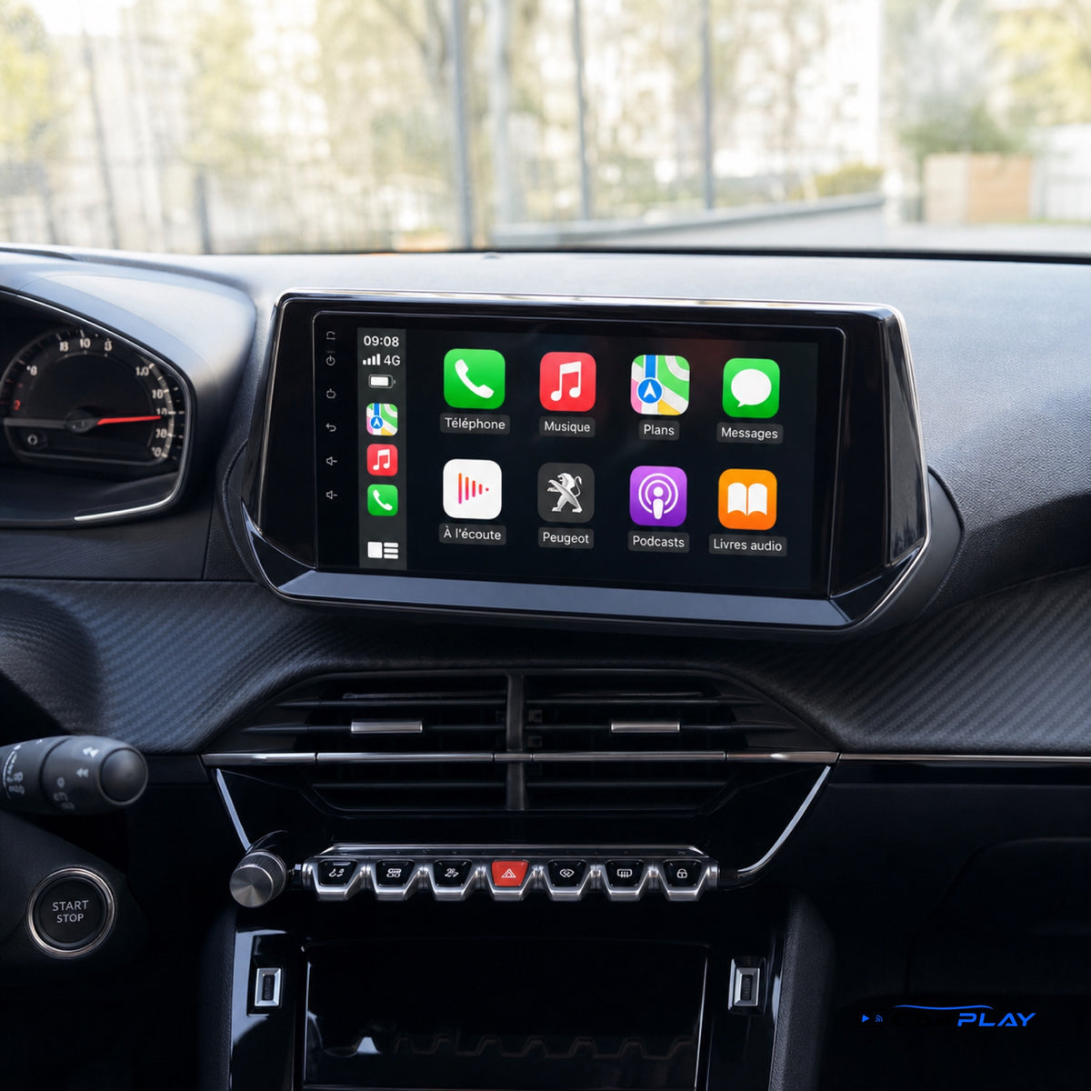 Écran CarPlay compatible avec Peugeot 2008 II [2019-2025+]