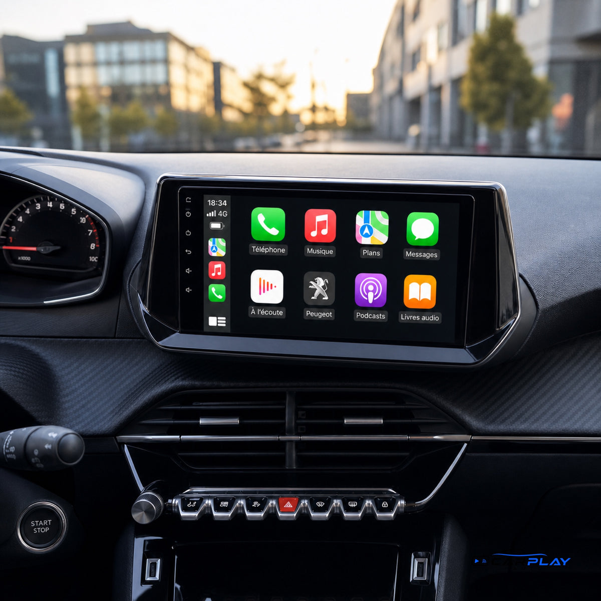 Écran CarPlay compatible avec Peugeot 2008 II [2019-2025+]