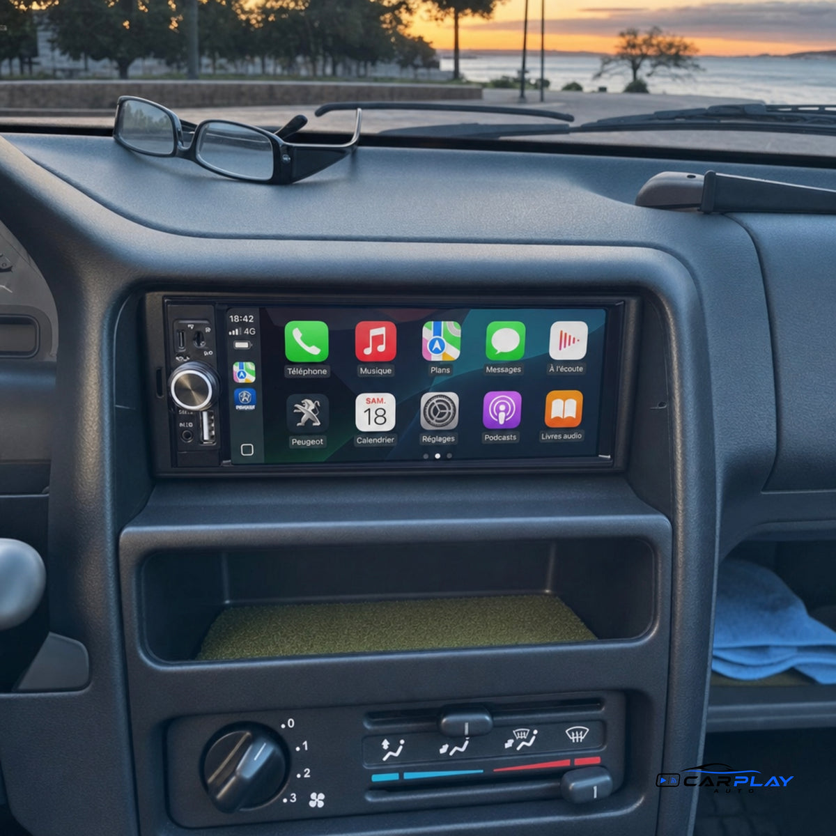 Écran CarPlay compatible avec Peugeot 207 [2006-2015]