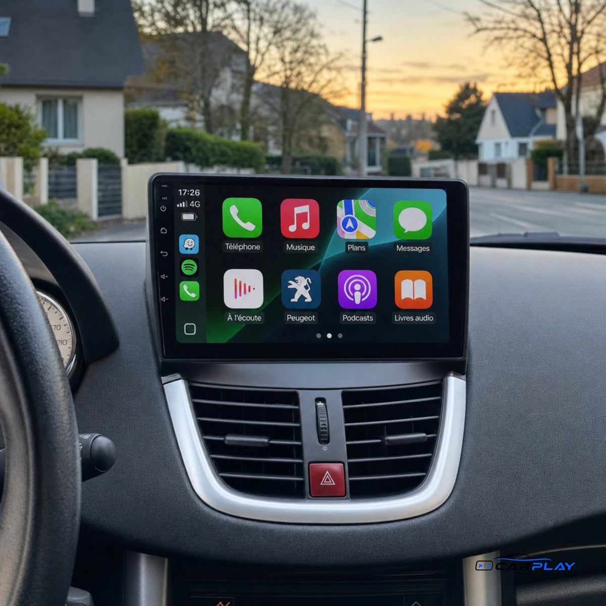 Écran CarPlay compatible avec Peugeot 207 [2006-2015]