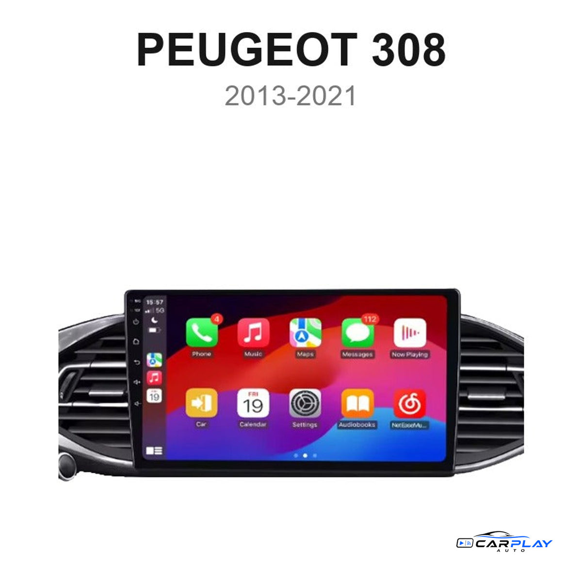 Écran CarPlay compatible avec Peugeot 308 [2013-2021]