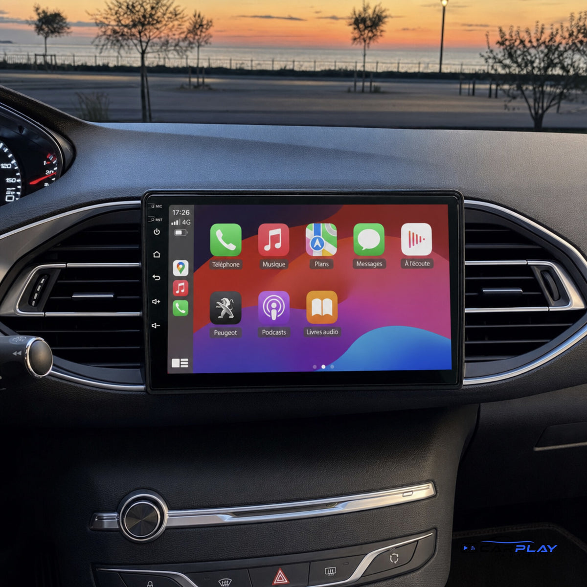Écran CarPlay compatible avec Peugeot 308 [2013-2021]