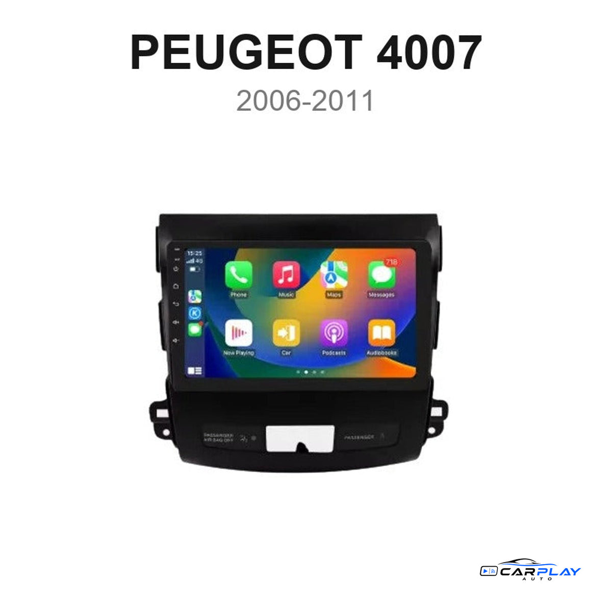 Écran CarPlay compatible avec Peugeot 4007 [2006-2011] Amplificateur ROCKFORD