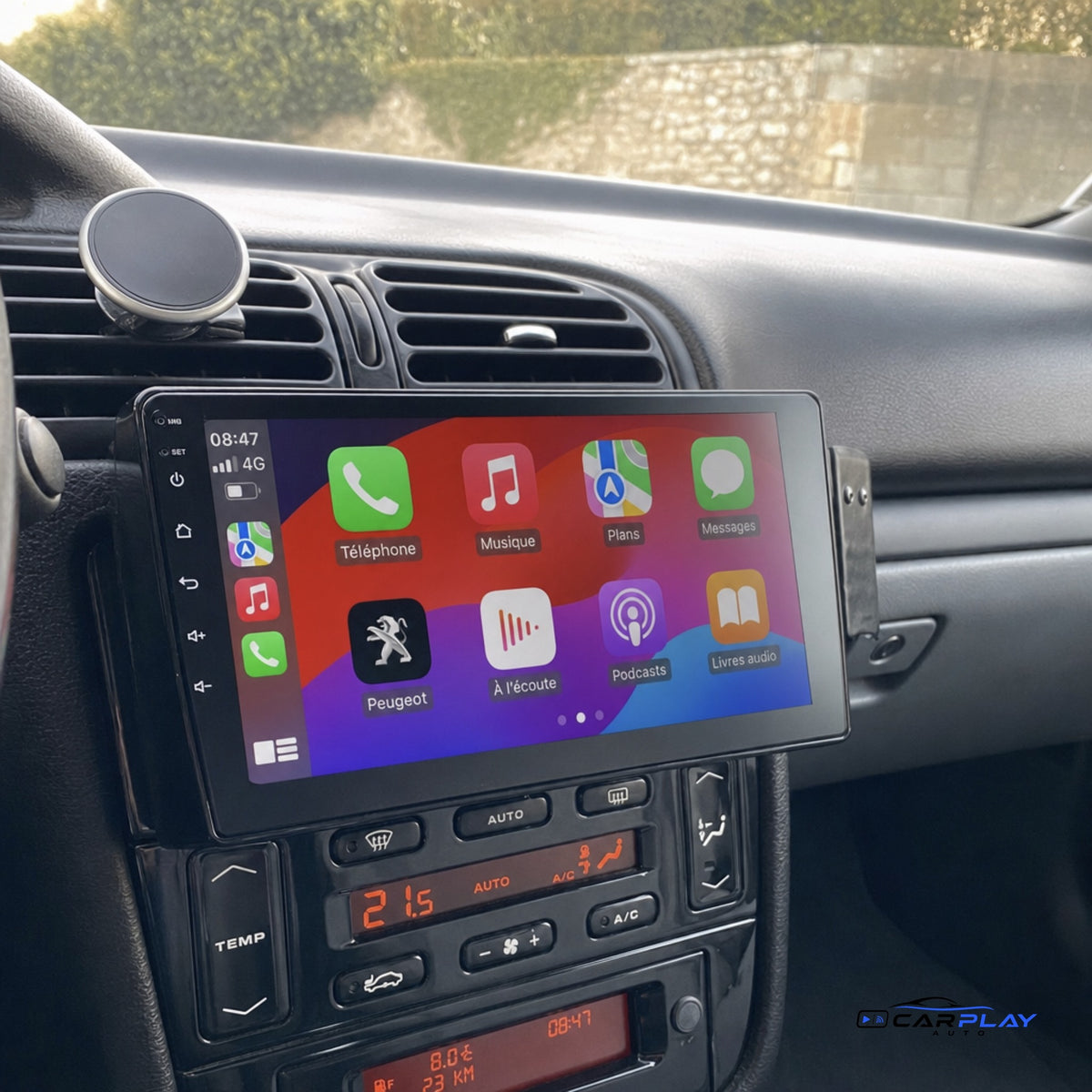 Écran CarPlay compatible avec Peugeot 406 [1994-2005]