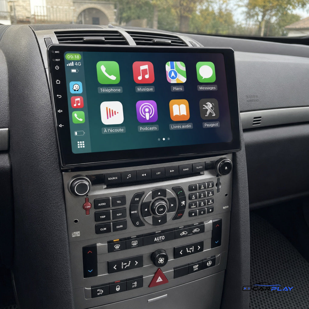 Écran CarPlay compatible avec Peugeot 407 [2004-2011]