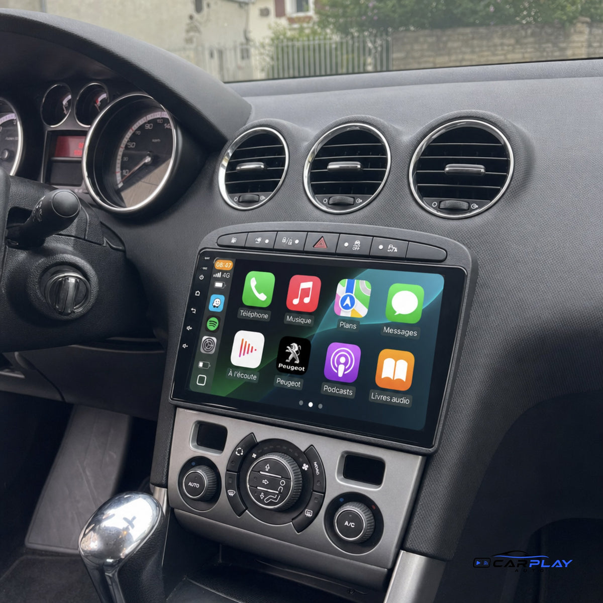 Écran CarPlay compatible avec Peugeot 408 [2012-2020]
