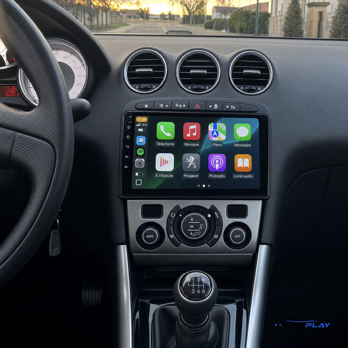Écran CarPlay compatible avec Peugeot 408 [2012-2020]