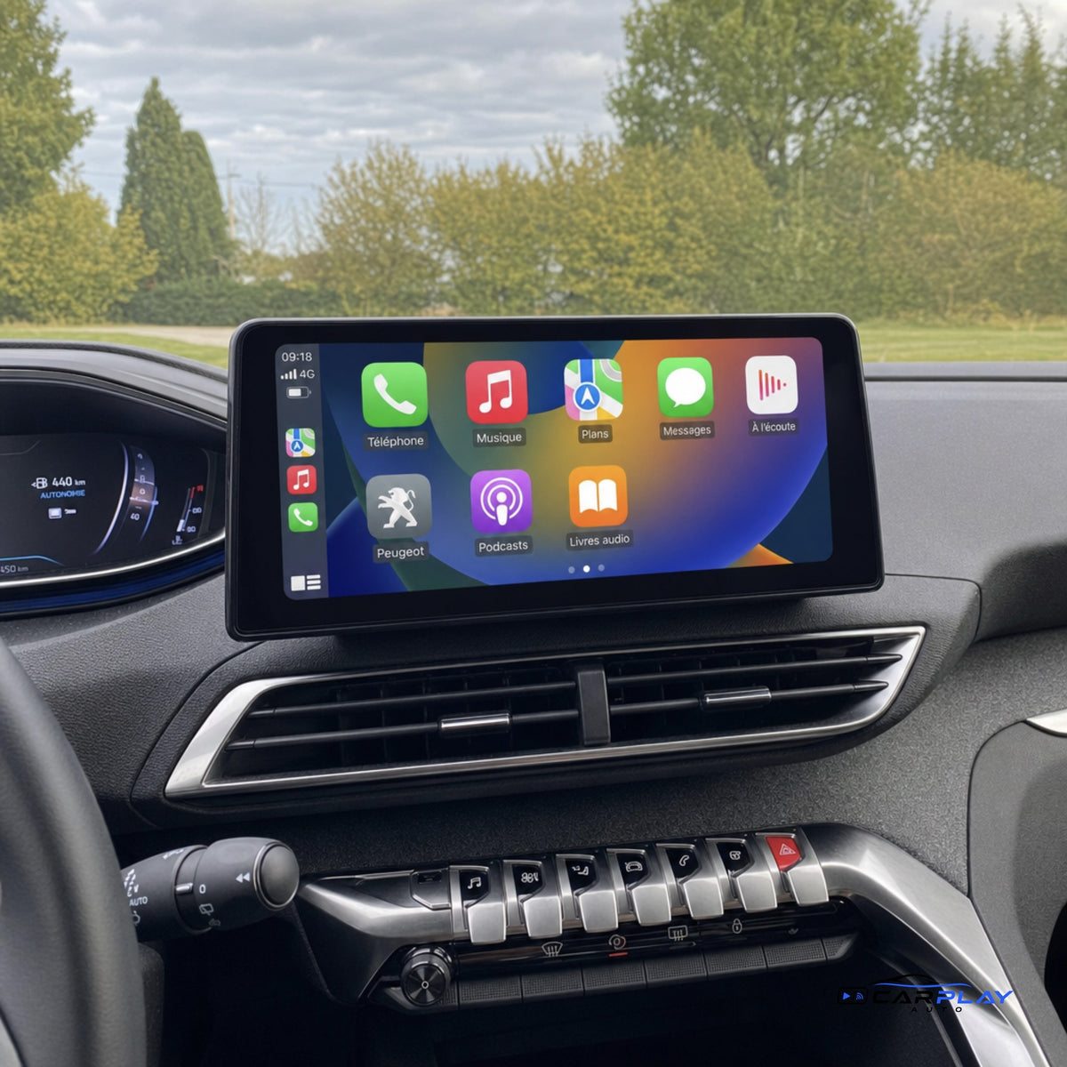 Écran CarPlay compatible avec Peugeot 5008 [2017-2023]