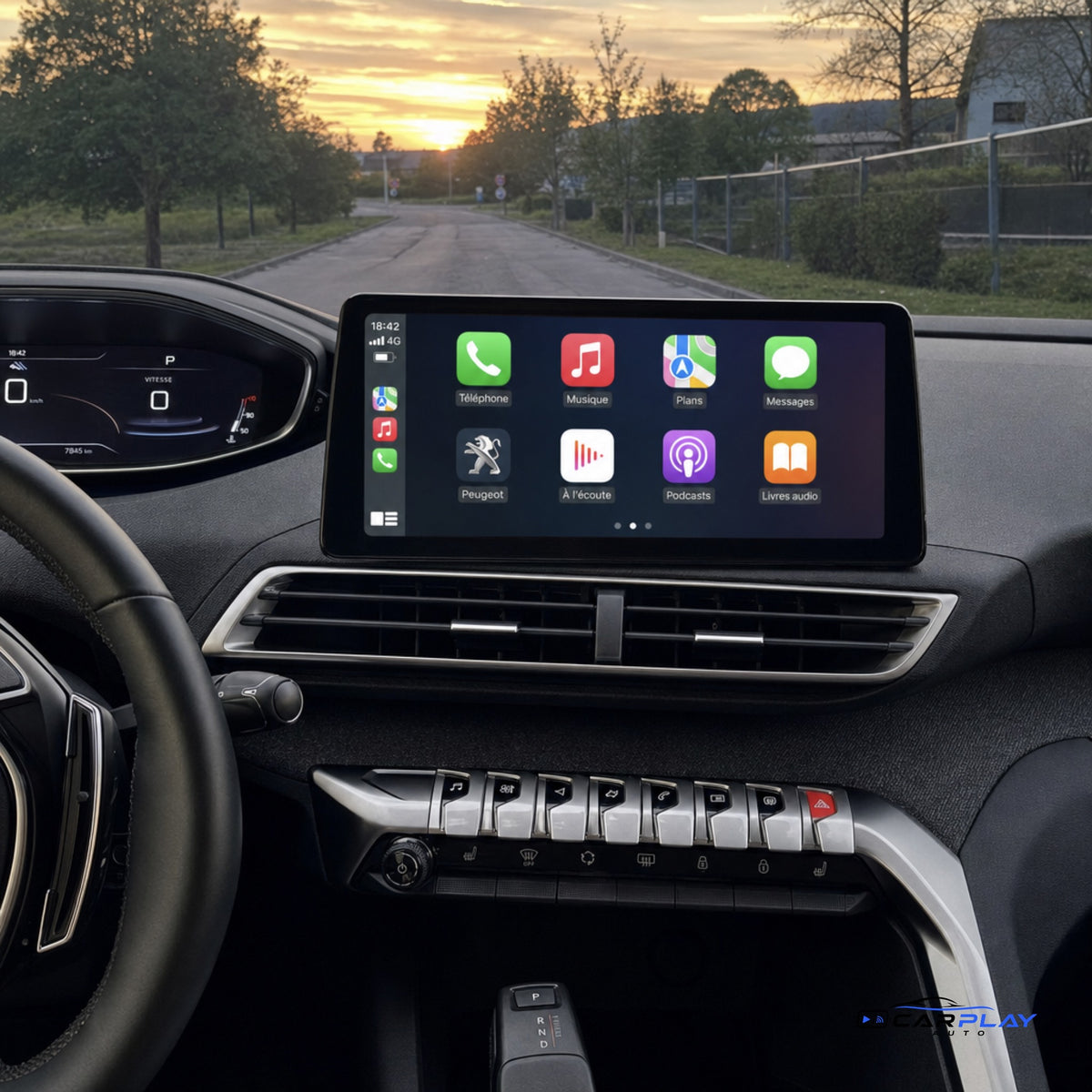 Écran CarPlay compatible avec Peugeot 5008 [2017-2023]