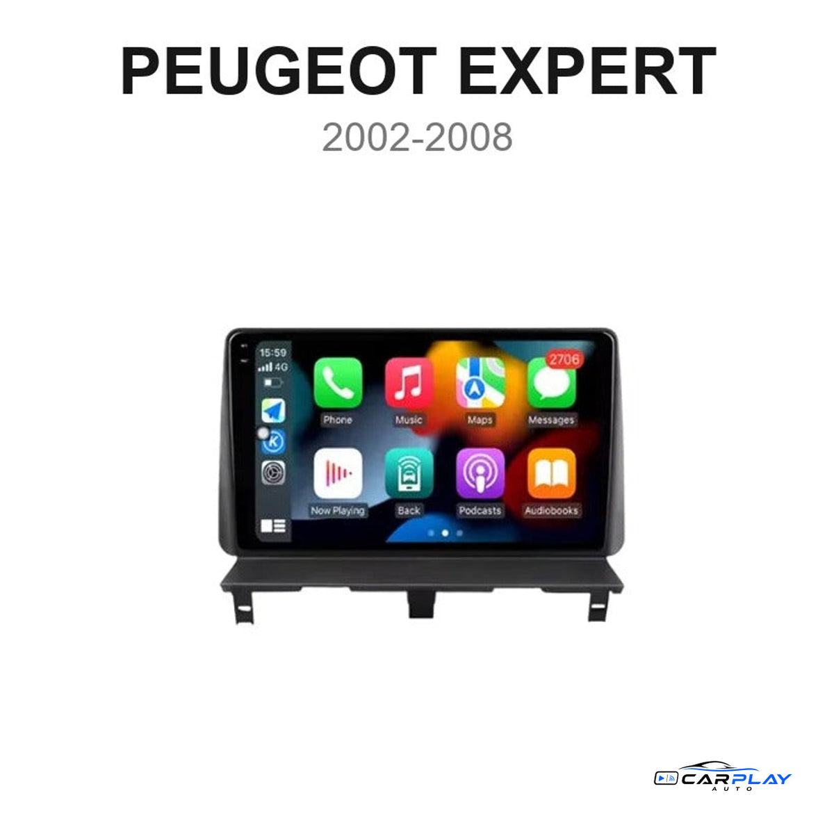 Écran CarPlay compatible avec Peugeot Expert [2002-2008]