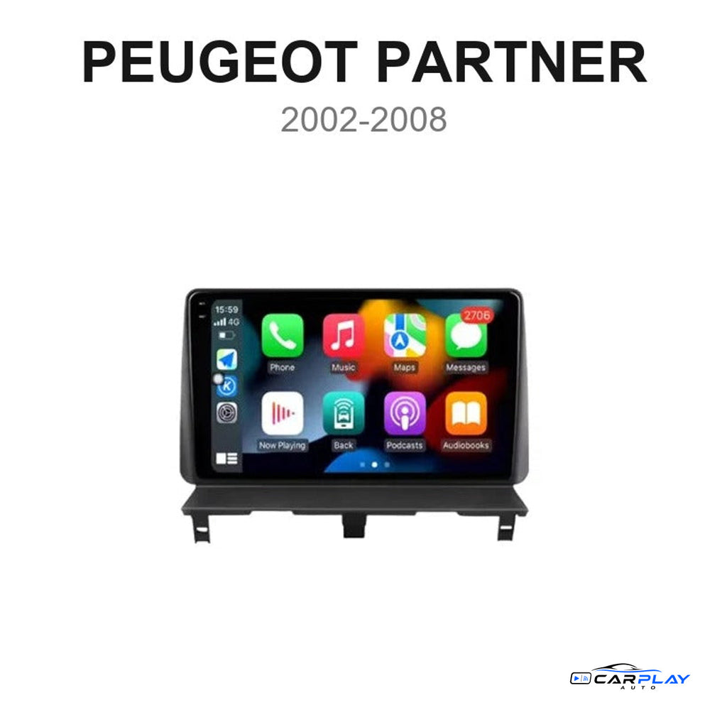 Écran CarPlay compatible avec Peugeot Partner [2002-2008]