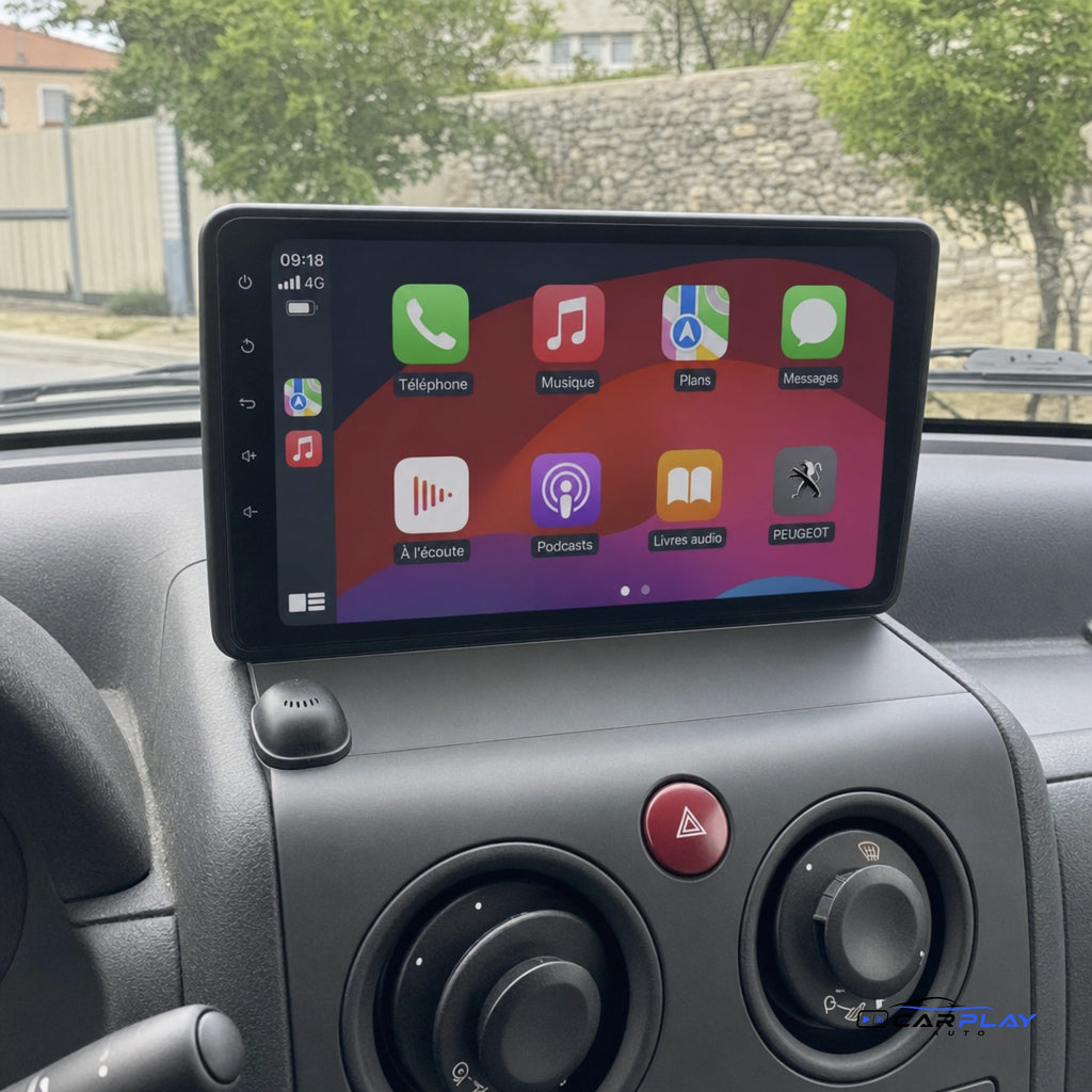 Écran CarPlay compatible avec Peugeot Partner [2002-2008]