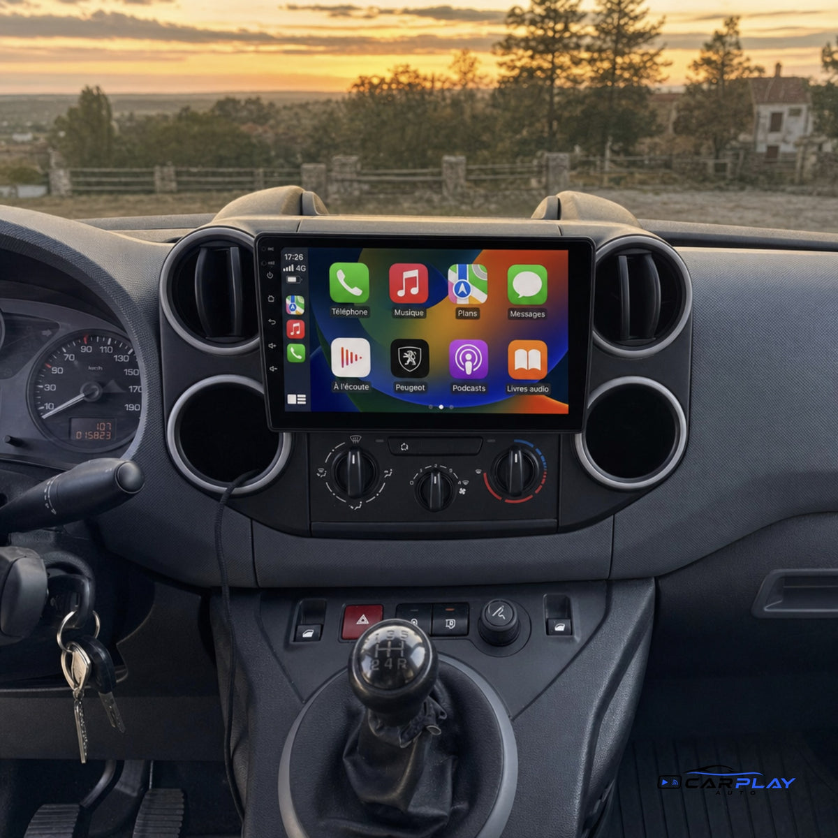 Écran CarPlay compatible avec Peugeot Partner [2008-2019]