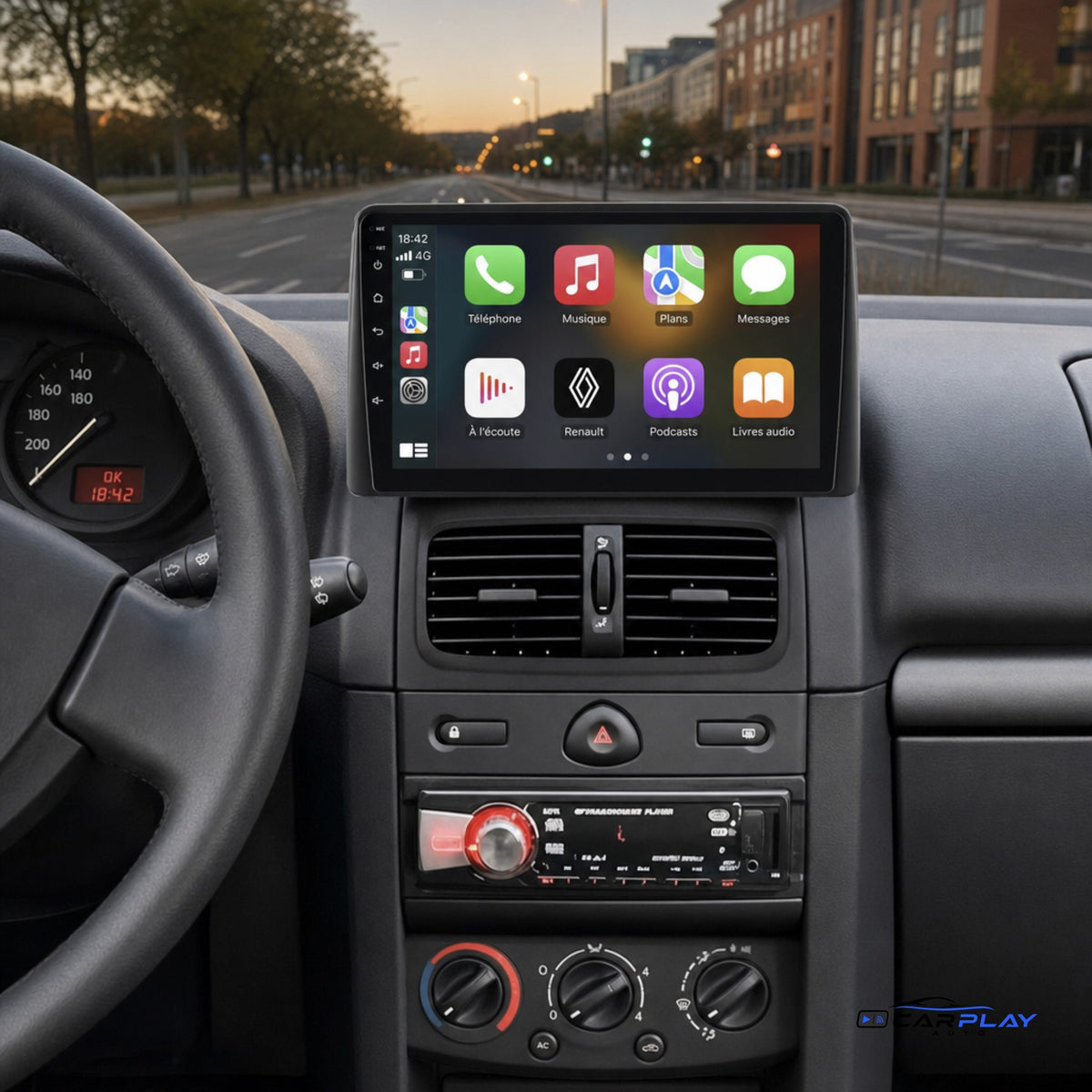 Écran CarPlay compatible avec Renault Clio 2 [1999-2012]