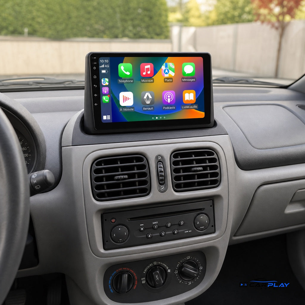 Écran CarPlay compatible avec Renault Clio 2 [1999-2012] - Sans aération