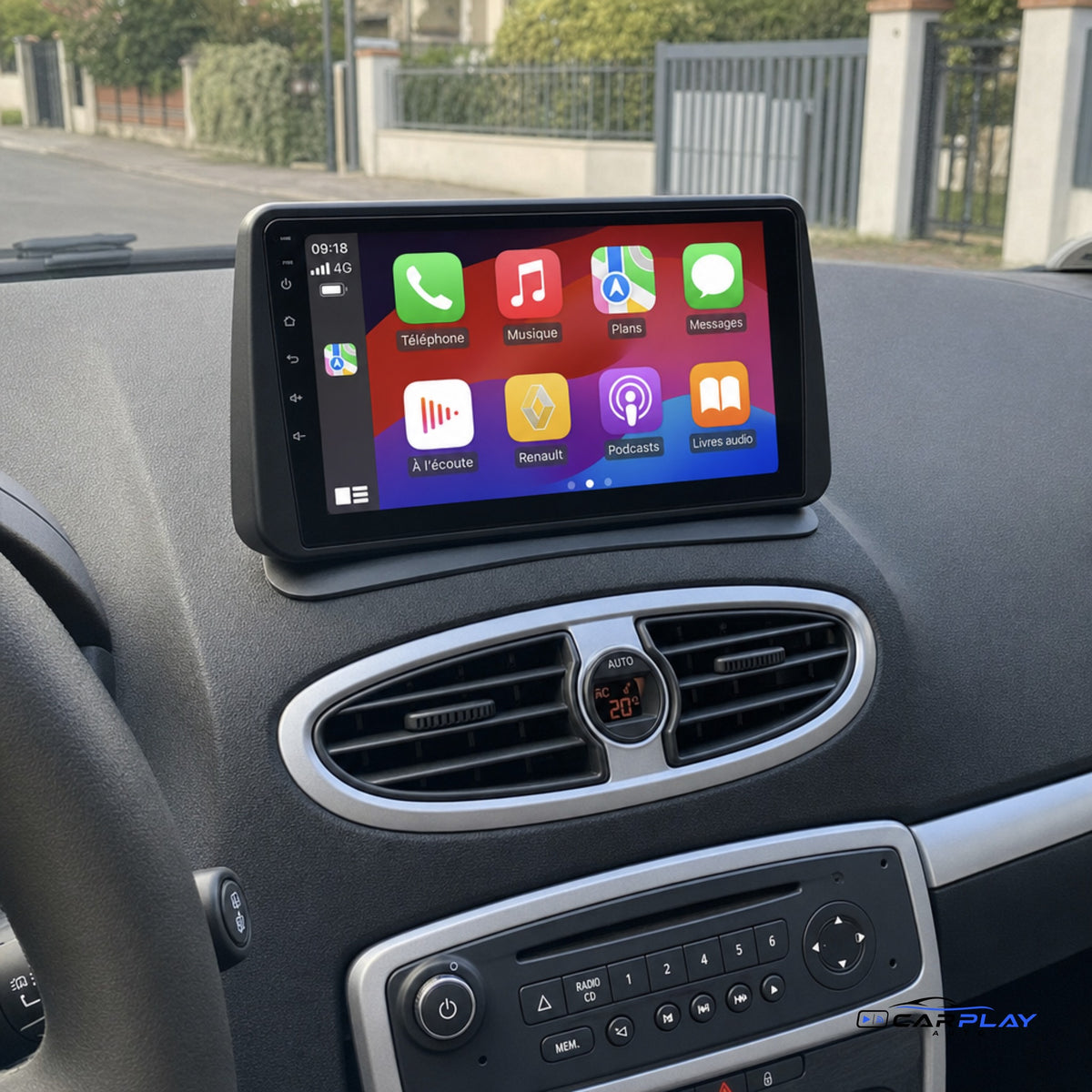 Écran CarPlay compatible avec Renault CLIO 3 [2005-2014] TYPE B