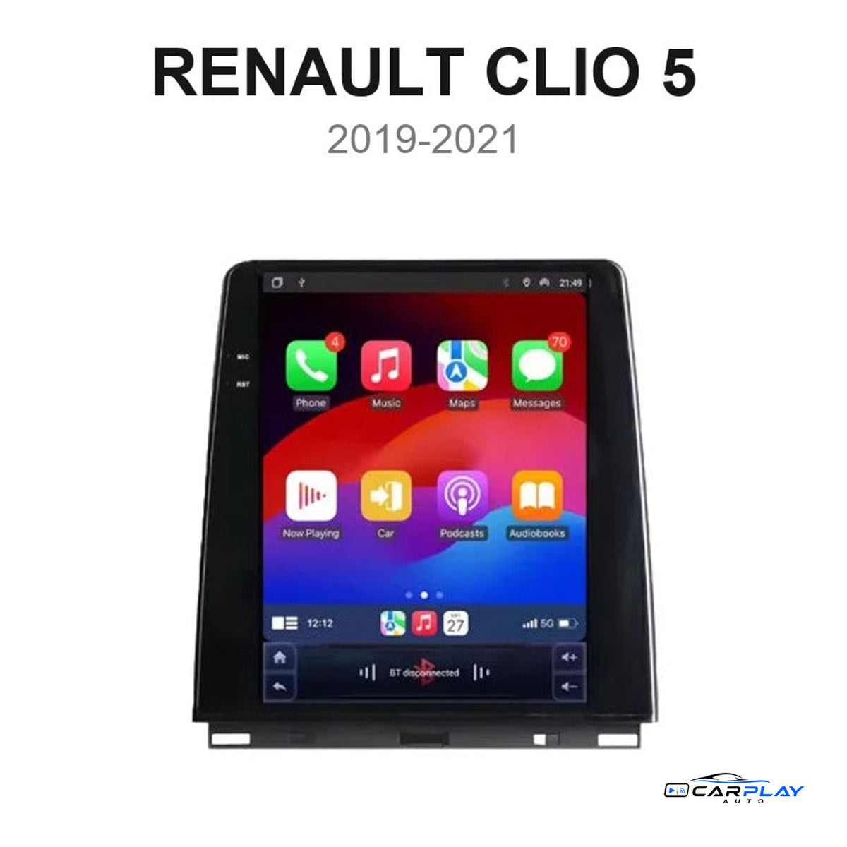 Écran CarPlay compatible avec Renault Clio 5 [2019-2021]