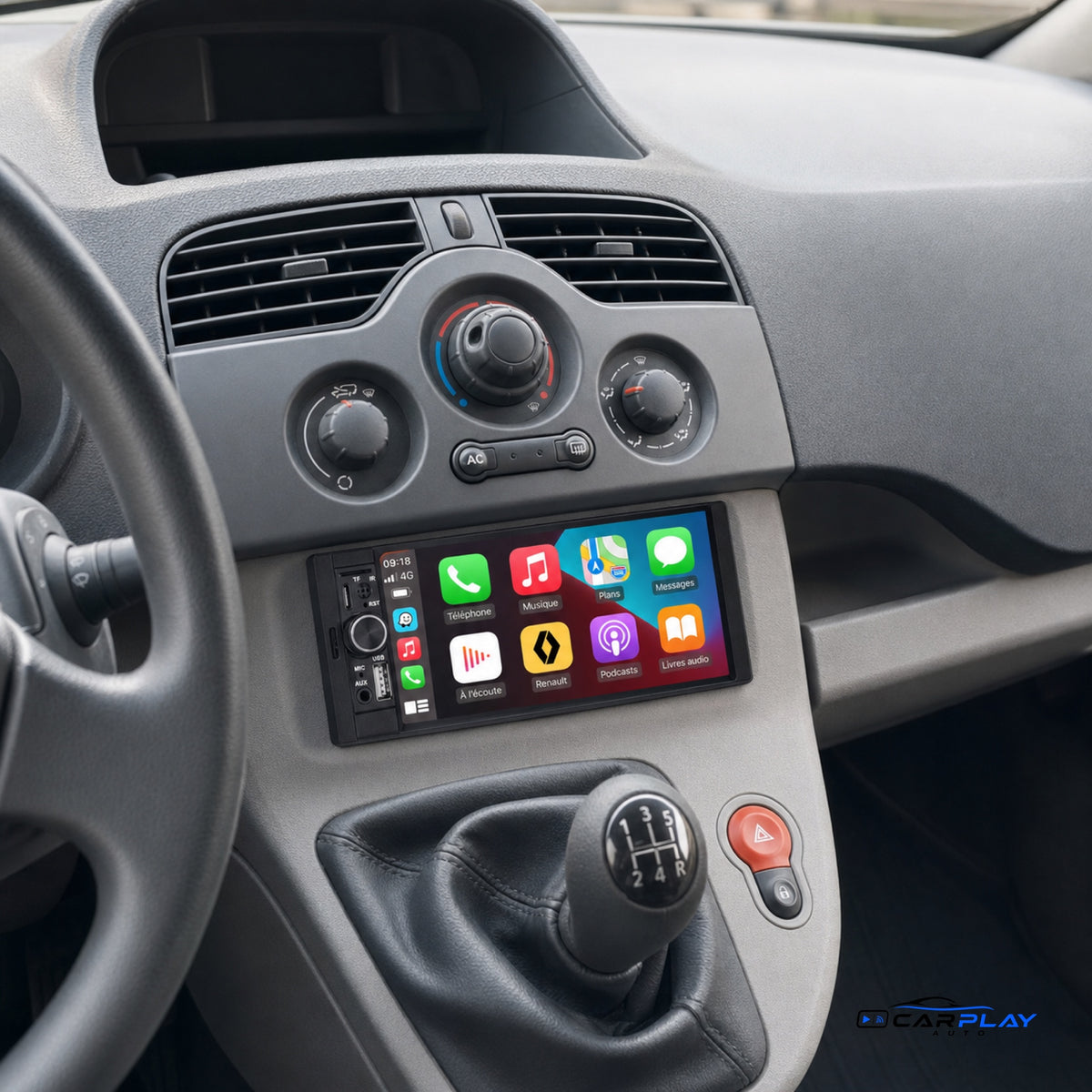Écran CarPlay compatible avec Renault Kangoo [1997-2007]