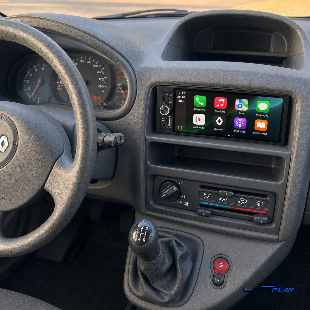 Écran CarPlay compatible avec Renault Kangoo [1997-2007]