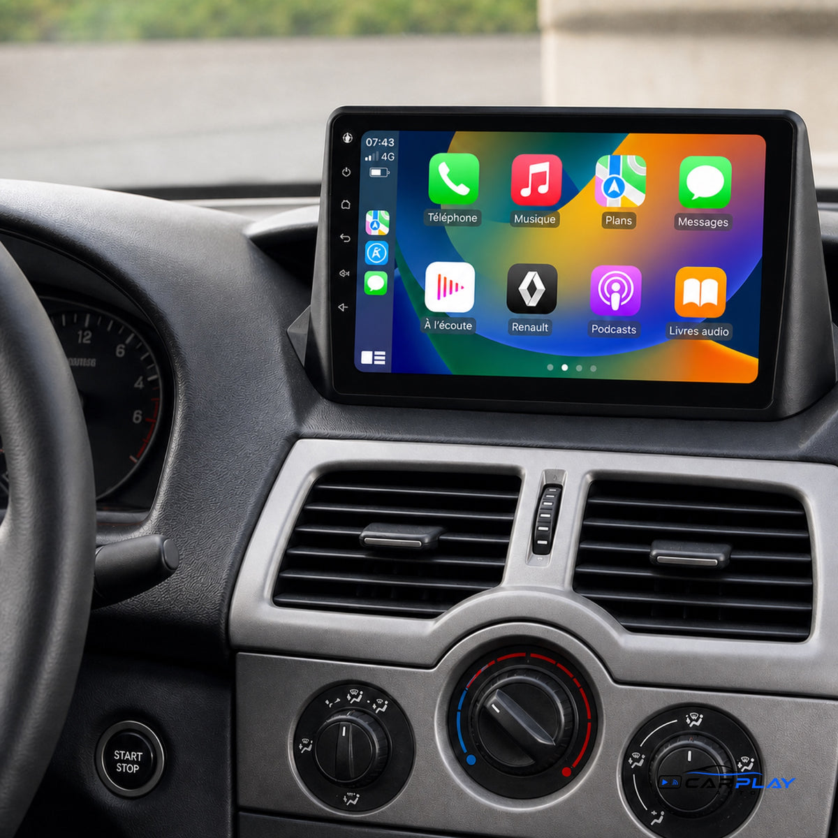 Écran CarPlay compatible avec Renault LAGUNA 2 [2001-2007] Type B ( Voir Image )