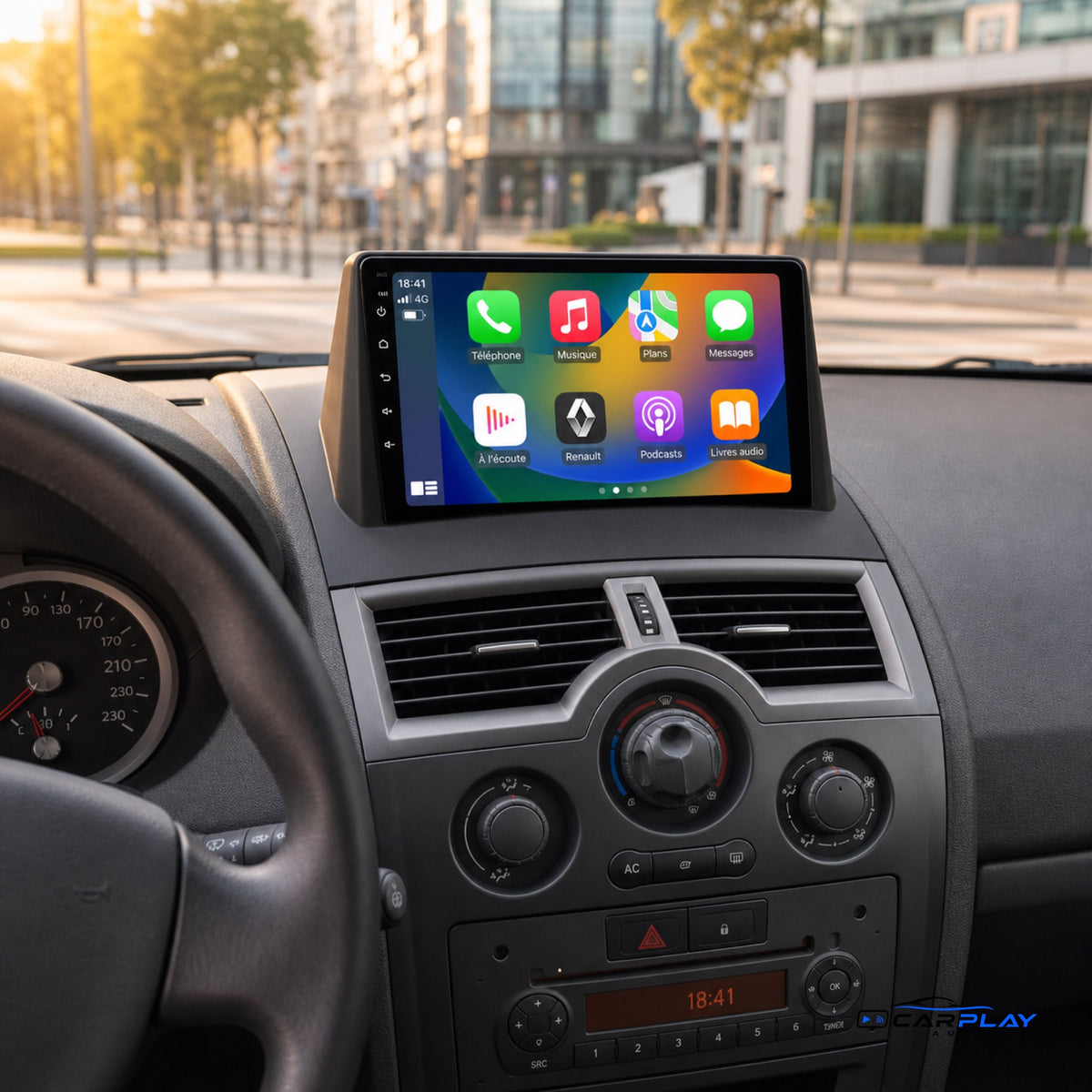 Écran CarPlay compatible avec Renault Mégane 2 [2002-2009]