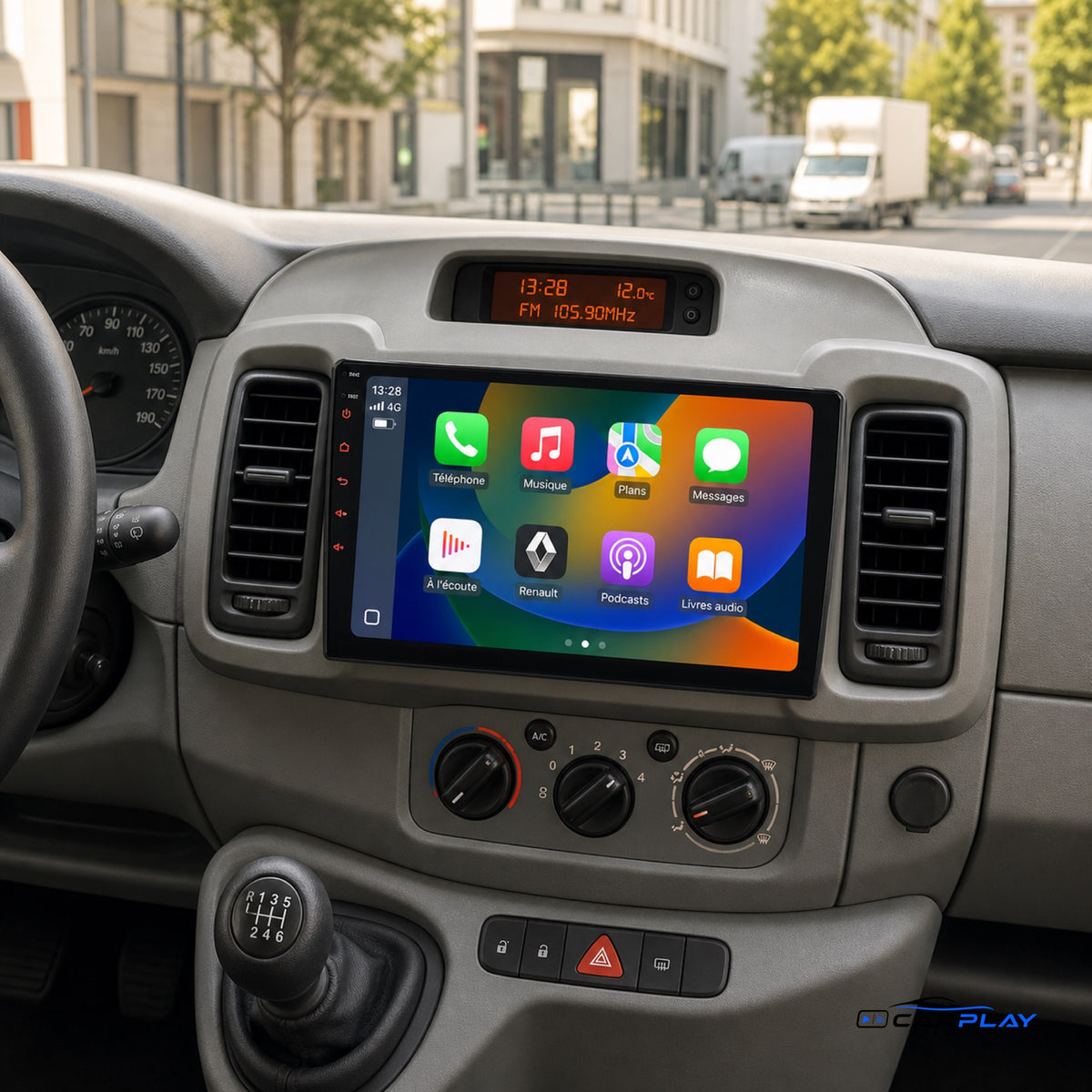 Écran CarPlay compatible avec Renault TRAFIC 2 [2006-2010]