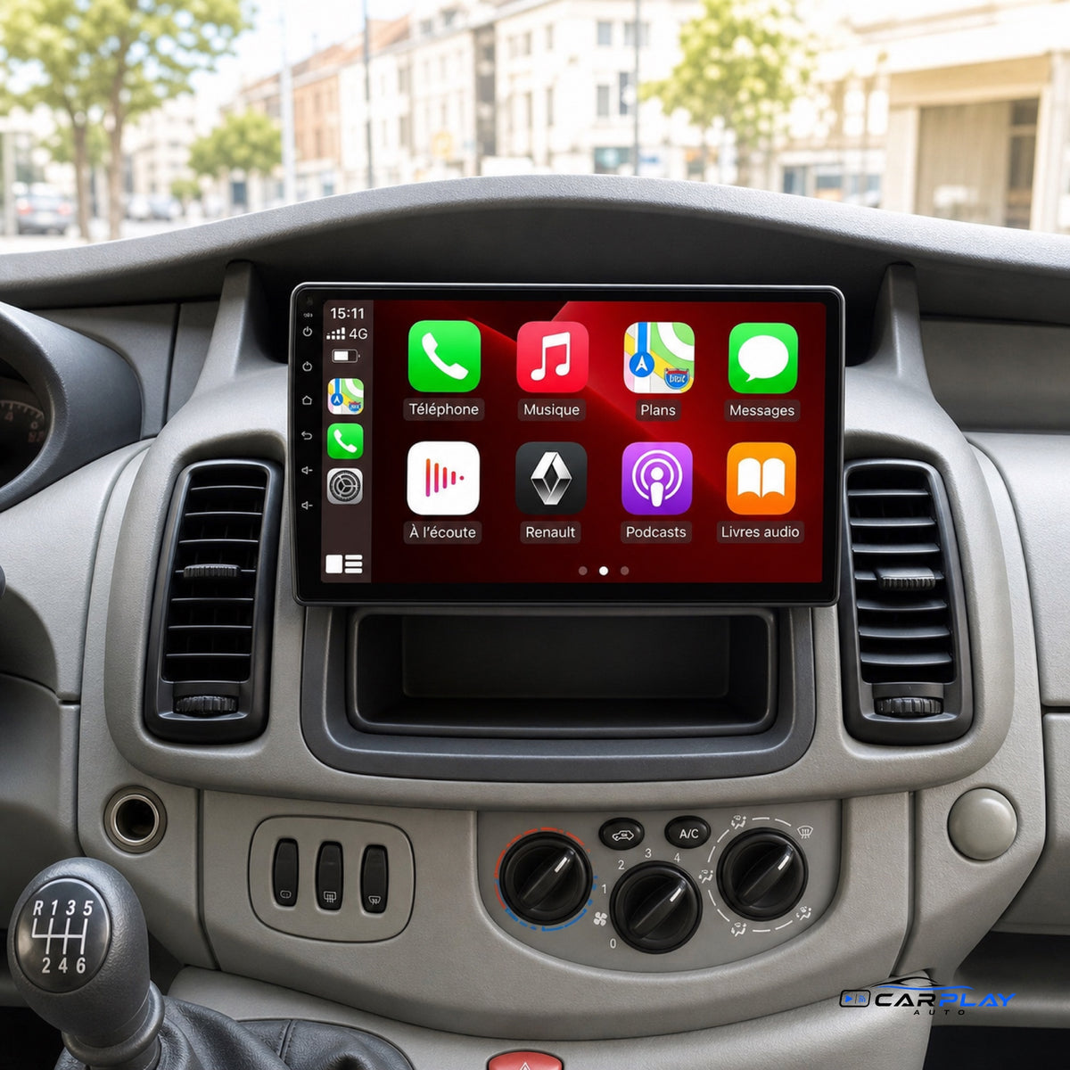 Écran CarPlay compatible avec Renault Trafic 2 [2010-2014]