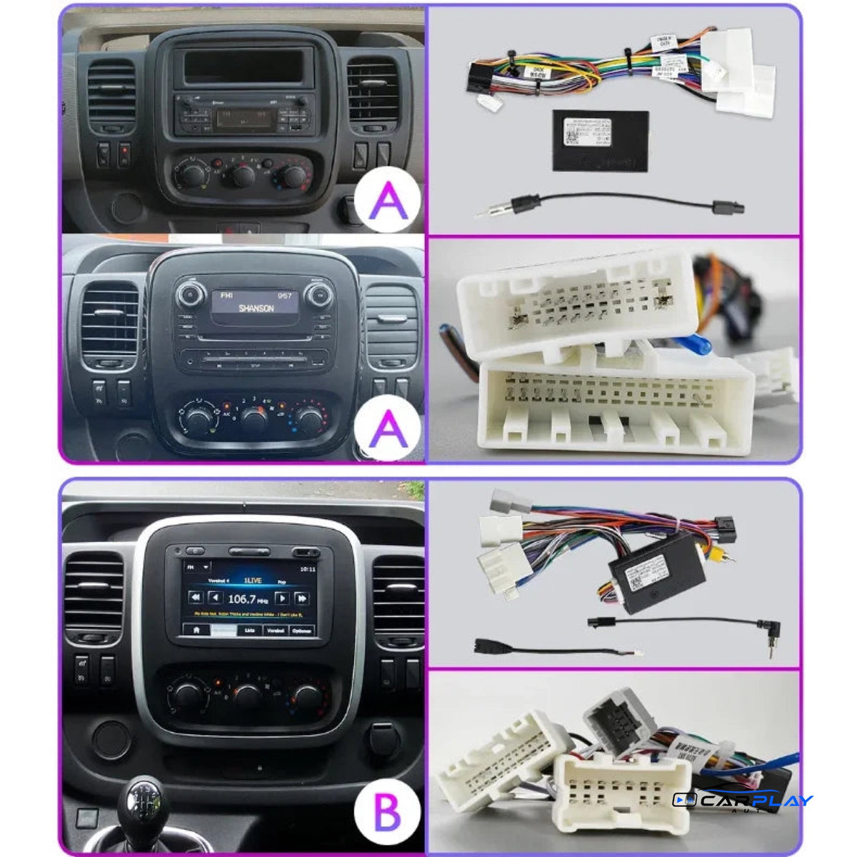 Écran CarPlay compatible avec Renault Trafic 3 [2014-2021] - Sans écran d'origine (A)