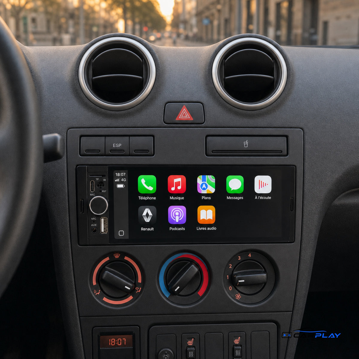 Écran CarPlay compatible avec Renault Twingo 2 [2007-2014]